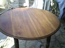 TABLE RONDE ENCIENNE VINTAGE BOIS CHENE MASSIF PLATEAU 1,14 x  1,10 H 0,70 Cm