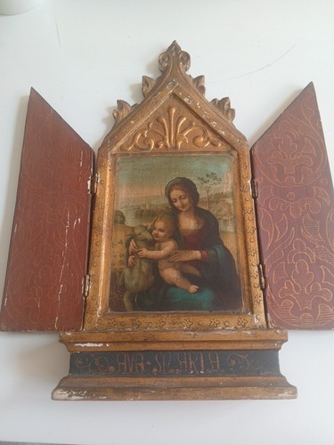 Ancien tryptique bois - ancien,