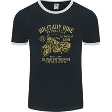 T-Shirt Ringer Militaire Moto