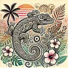 2 Autocollants hibiscus Tahiti