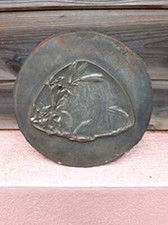 Plaque moule à Ostie à Oublie Religieux Motif Floral Art-Nouveau Fer