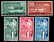 BADEN : Timbres n°51 à 55