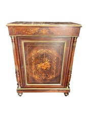 Ancien meuble incrusté avec plateau en marbre style Napoléon III buffet '800