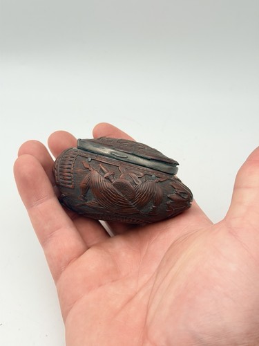 Tabatière corozo sculpté - tabatière, en