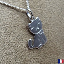 Pendentif Chat Argent 925 – Collier Félin Minimaliste – Bijou Femme ou Homme