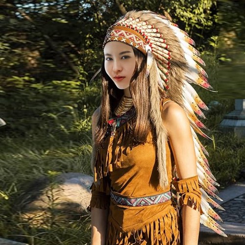 Coiffe indienne plumes - coiffe,