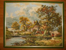 Tableau Point De Croix Paysage Romantique avec Moulin 50 x 64cm