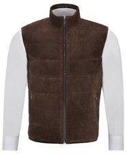 Gilet En Suède Marron Pour