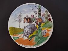 Ancienne assiette de BENJAMIN RABIER faïence de Sarreguemines POLITESSE - plate