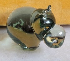 Ancien Presse Papier Hippopotame en verre Ngwenya Swaziland 