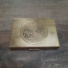 Poudrier Ancien Marquis Paris France Rectangle Doré Vintage Avec Miroir