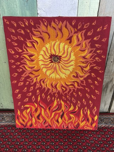 Tapisserie vintage rare feu - vintage,