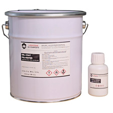 5kg. de GEL COAT POLYESTER ISO. MARINE BLANC + catalyseur, pinceau & 1 pipette.