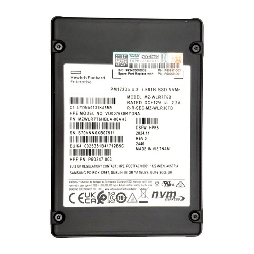 P50247 003 68tb read - hp, 7.68tb