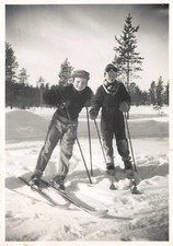 ANCIENNE PHOTOGRAPHIE JEUNES ADOLESCENTS AU SKI COLLECTION SPORT