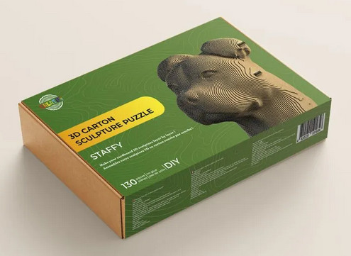 Puzzle sculpture carton - 3d,