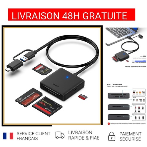Lecteur carte mémoire - lecteur, usb-c