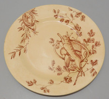 -ANCIENNE ASSIETTE DESSERT JULES VIEILLARD Bordeaux Service GIBIER Déco LIEVRE D