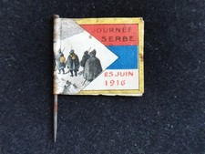 Insigne de journées 1914/1918 - Drapeau JOURNÉE SERBE 25 Juin 1916 - WW1