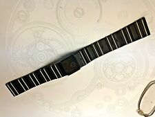 Bracelet LEROY 18 MM metal couleur or & noir type RACING vintage strap band 80s