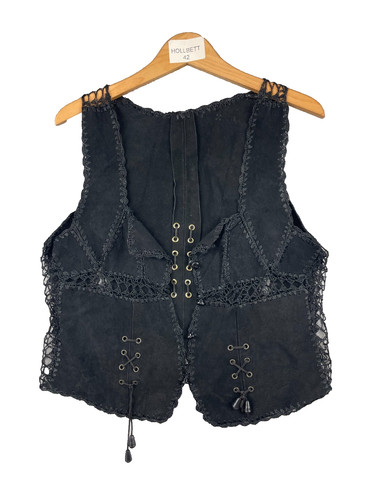 Gilet femme noir cuir - gilet,
