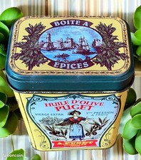 Vintage : boite publicitaire en métal PUGET