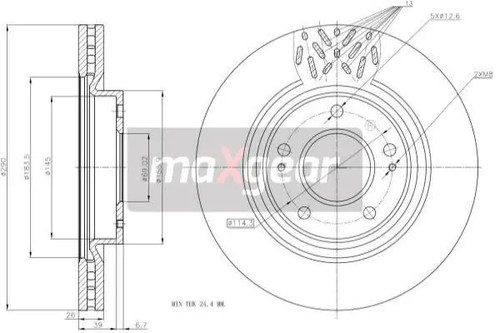 Disque frein ventilé - disque,