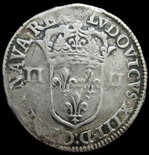 1/4 D'écu Titulature Côté De L'écu 1642 Arras Louis XIII