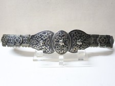 Ancienne très grande Ceinture Russe Caucase Argent Niellé XVIII-XIXème siècle