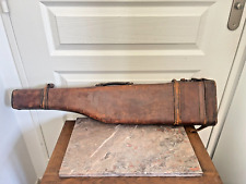 Ancien Etui Fusil Fourreau Jambon Chasse Cuir France 79 cm