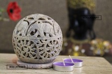 Porte-Bougie Rond En Pierre À