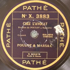 Poulot & Marsac : Chez l'avocat / La leçon de musique 78 tours rpm PATHE X. 3883