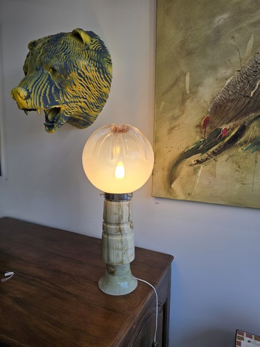 Lampe vintage verre opalin - vintage,
