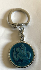 porte clef émaillé St Christophe et Ste Anne d’Auray -vintage-keychain-Li