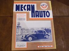 Revue MECANAUTO – n°12 – Mars/Avrill 1953 – Fiche technique CITROEN TRACTION