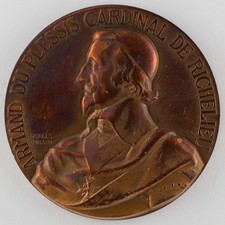 Médaille Cardinal de Richelieu - Cuirassé - Signée par Georges Guiraud