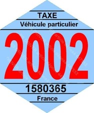 vignette fiscale 2002 pour intérieur pare-brise RENAULT PEUGEOT CITROËN FIAT ...