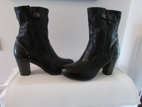 Bottines mjus cuir clouté - cuir,