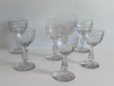 6 anciens grands verres cristal  bullé vin eau liqueur