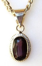 Alexandrite Pourpre de 8,10 ct - Certificat AGI -Pendentif Argent 925 + Chaîne