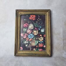 Petit Cadre Doré  Reproduction Imprimée – Bouquet de Fleurs – Style Classique