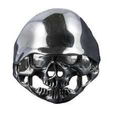 Soldat Bague Tête de Mort .925 Argent Massif Métal Gothique Biker