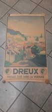 AFFICHE PUBLICITAIRE ANCIENNE CHEMINS DE FER DE L ETAT DREUX 1920 28 Eure Loire