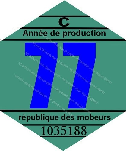 Vignette 1977 pour mobylette - vignette,