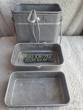 Vintage cantine en aluminium Bourgeat 3 Pieces Alu Armée  Militaire Gamelle