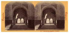 Espagne, Grenade, l'Alhambra, Mirador de Lindaraja, Stéréo vintage, ca.1860