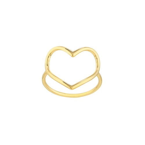Bague cœur ouvert brillante - ouvert,