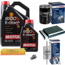 BOSCH Inspection set 6L Motul 8100 + X-propre 5W-30 pour VW Seat Polo Variant