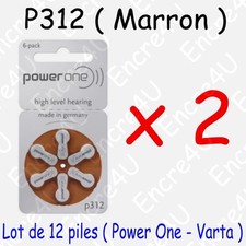 12 piles auditives : MARRON P312 ( = 2 blisters )