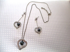 MAGNIFIQUE  Parure Aux Coeurs et Perles de 3 pièces en Argent Massif - Poinçons-